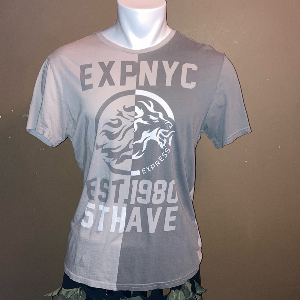 Express NYC t-shirts Sz XL gray short sleeve tee casual A24
